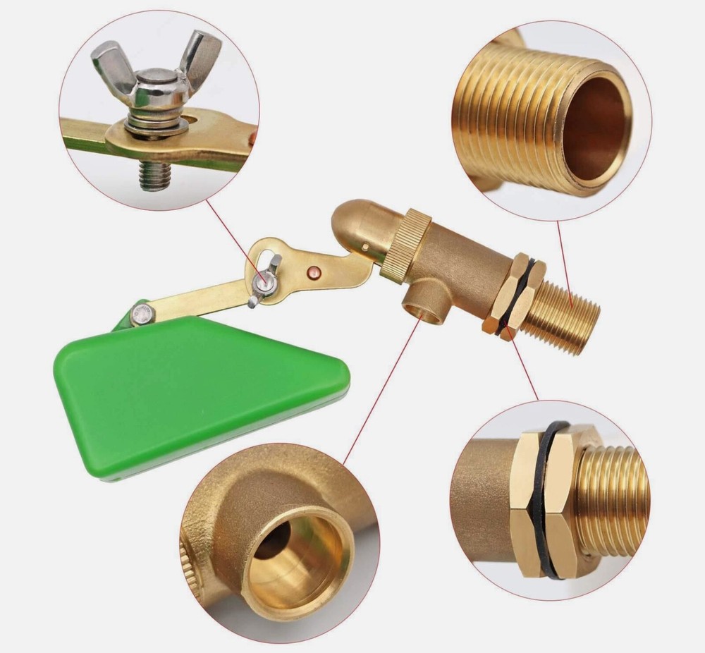 1/2 Inch Brass Valve with Plastic Float Water Float Valve with Adjustable
