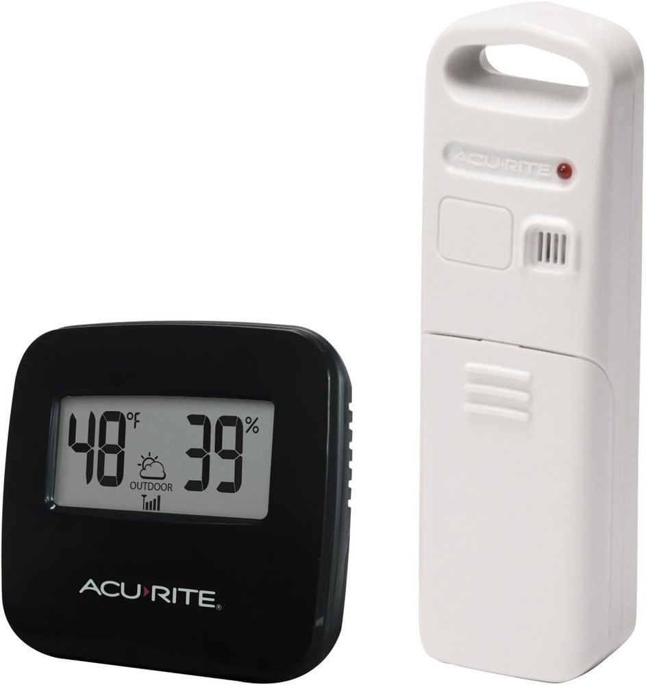 Effortless Wireless Indoor/Outdoor Thermometer with Quick Response Time, Black