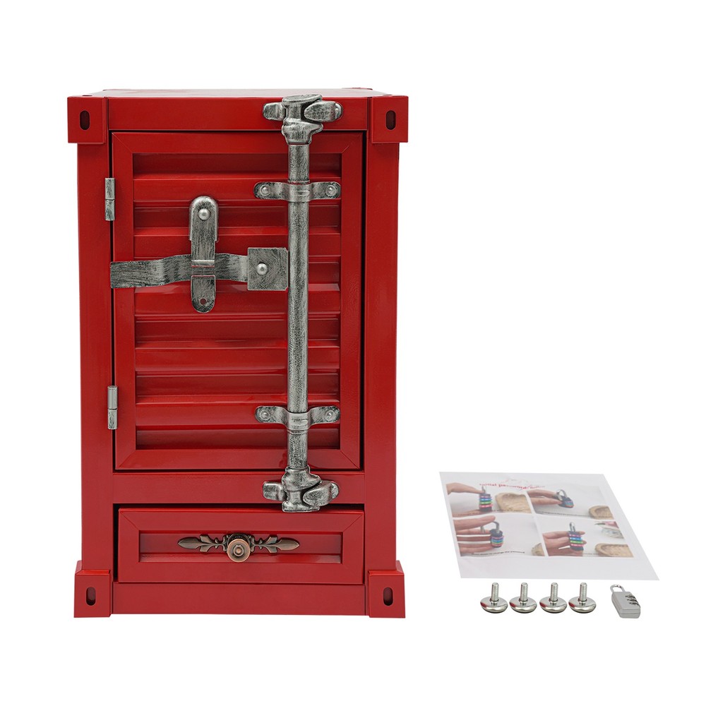 Industrial Metal Container Side Table Side Table with Drawer Container Cabinet