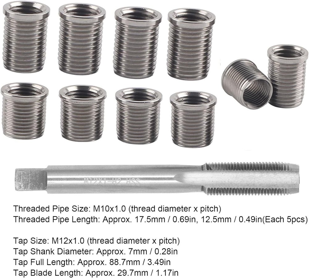 Spark Plug Thread Repair Kit FOR Stripped Threads M10x1.0 Tap Insert Tool