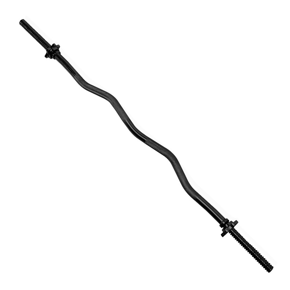 Standard Threaded Solid Easy Curl Bar, 47-Inch, Black