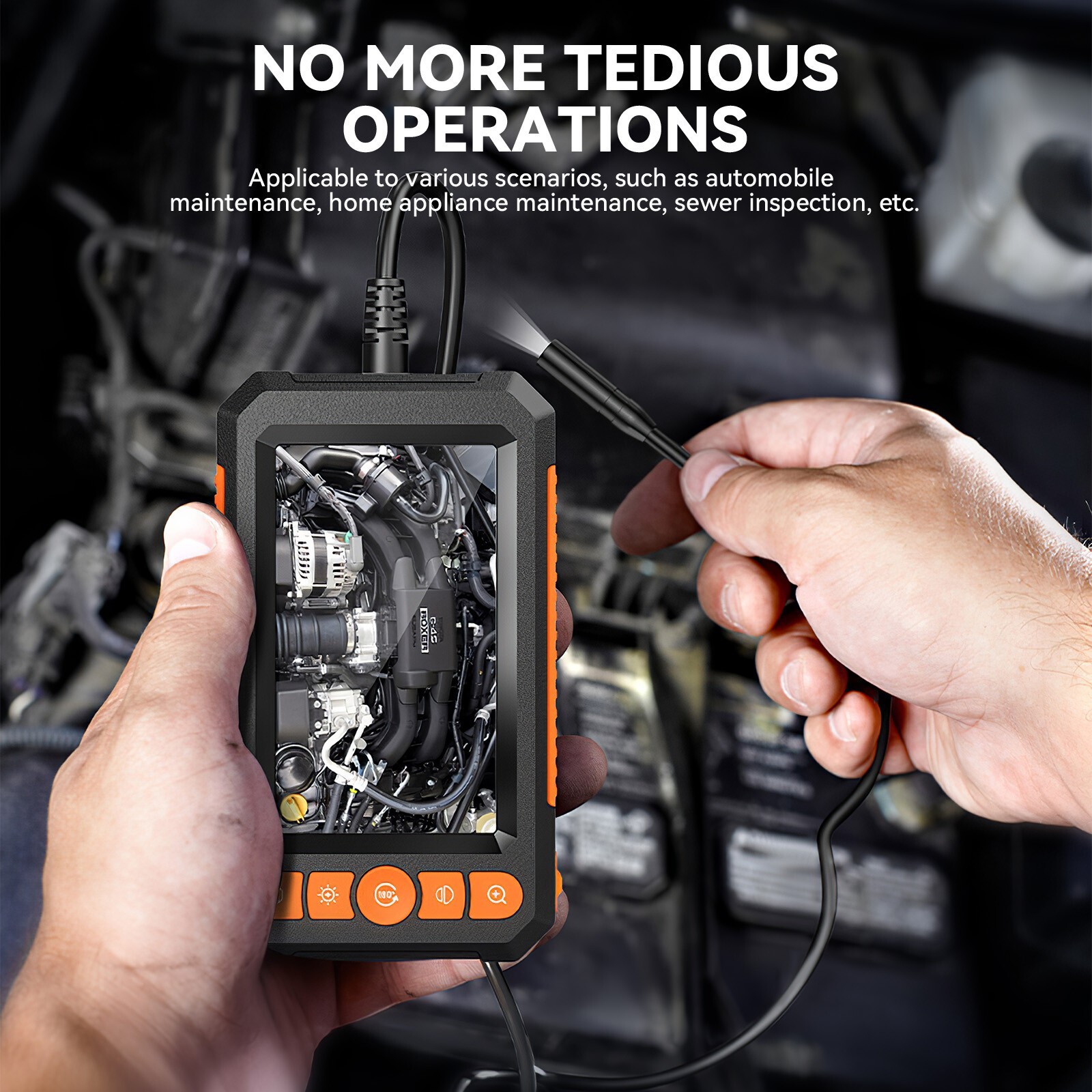 2M Handheld Industrial Endoscope 8mm Borescope Inspection Snake Camera w/8LED