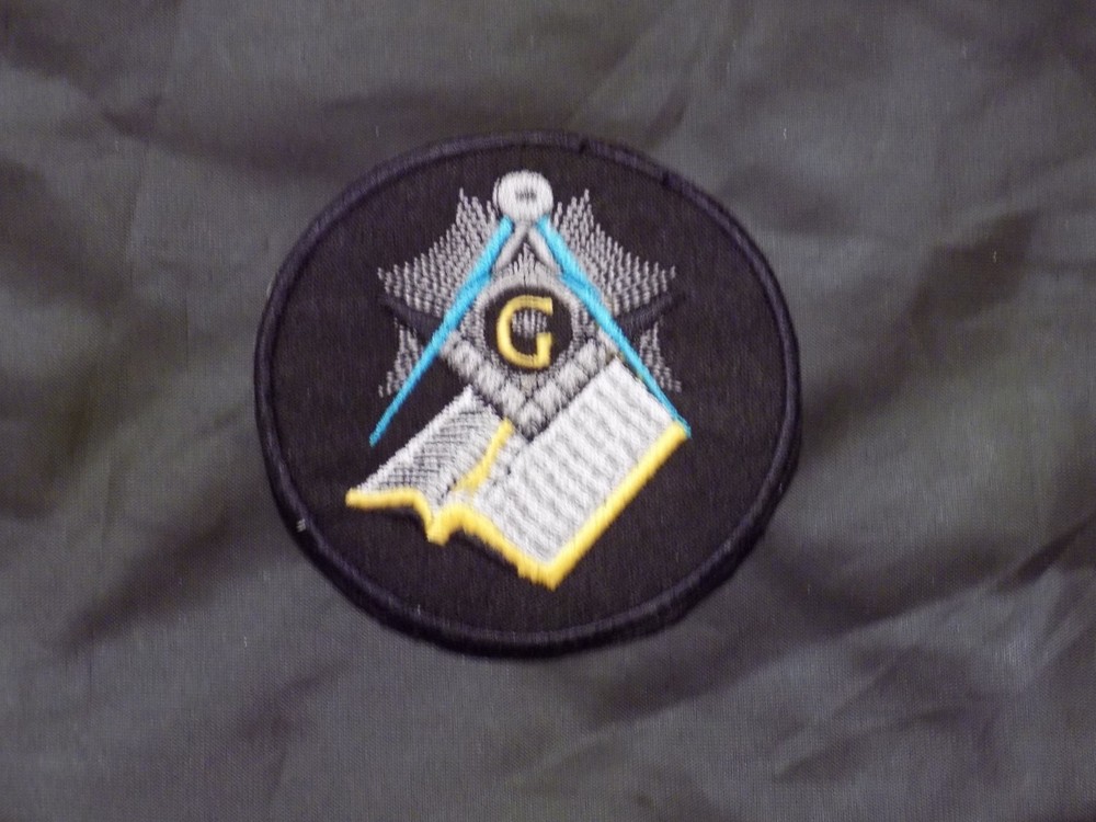 Masonic Bible Patch Square Compass Iron Sew Freemason Fraternity NEW!