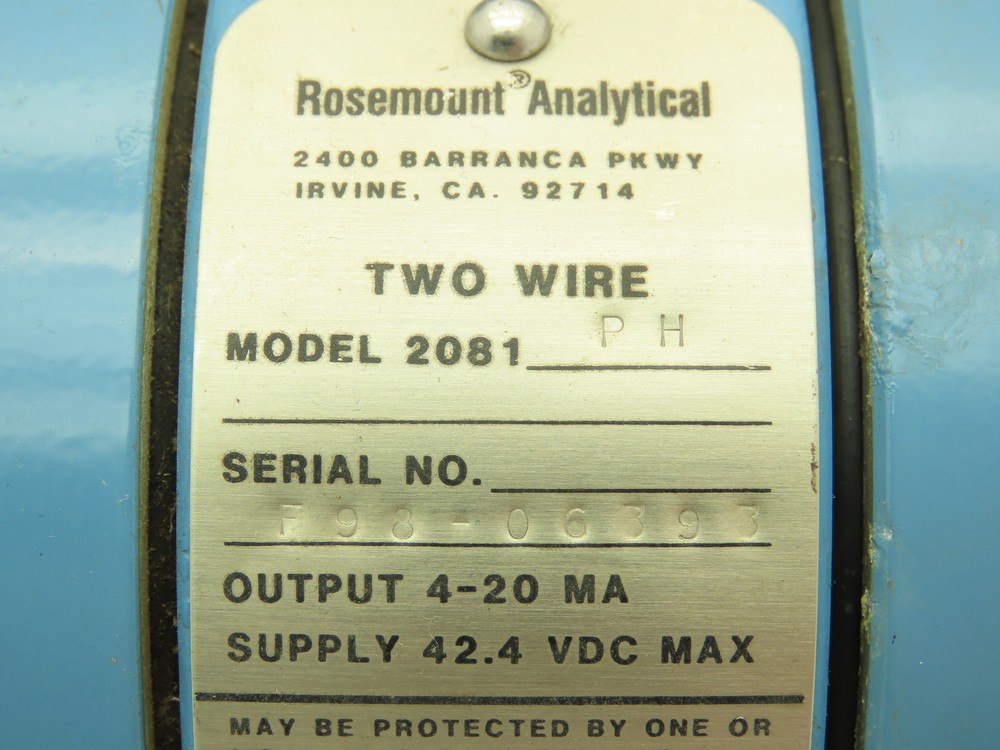 Rosemount Analytical 2081 PH Two Wire Transmitter