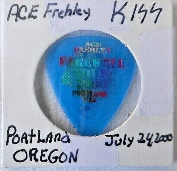 Kiss  Ace Frehley Guitar Pick Oregon Portland Or Farewell Tour 7/24/2000
