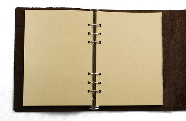 A7 loose leaf Writing note Notebook sketchbook Diary Notepad leather brown Q308
