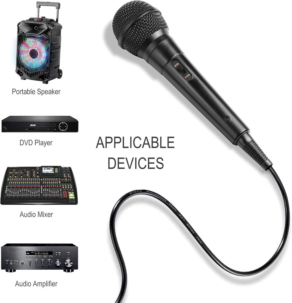 Versatile Cardioid Vocal Microphone with Mute Switch & 13ft Connection Cable