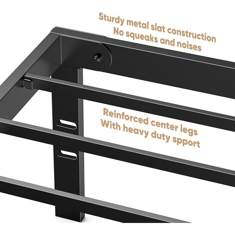 Metal Twin Bed Frame Platform No Box Spring Storage Easy Assembly Durable New