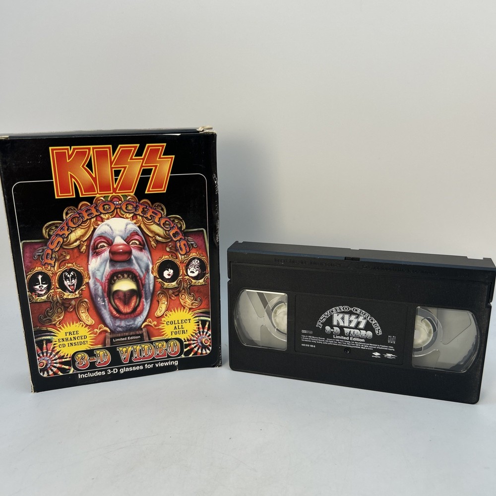 Kiss Psycho Circus 3-D Video 1998 VHS & Sleeve (No Glasses Or CD) Rare Limited
