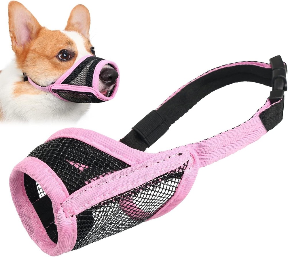 Dog Muzzle Mesh Muzzle Small Medium Dogs Soft Mouth Cover to Prevent Biting