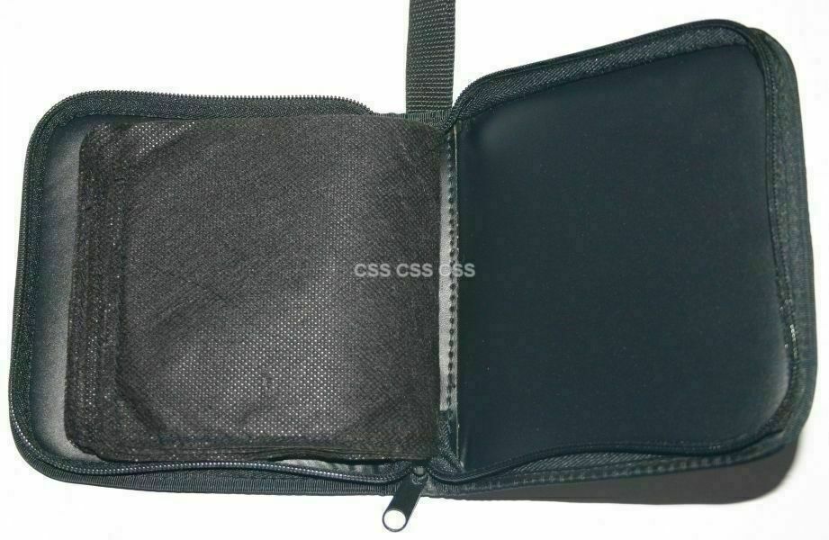 CD DVD Disc Holder Protector Carry Case Black Sleeves Inserts Padded Cushioned