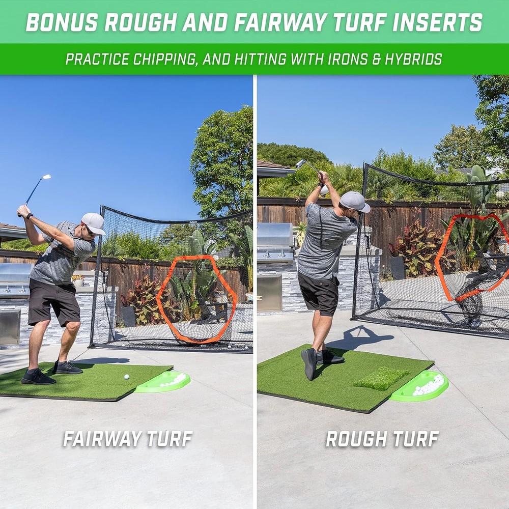 5'x4' Foldable Golf Mat with Interchangeable Turf Inserts for Effective Training