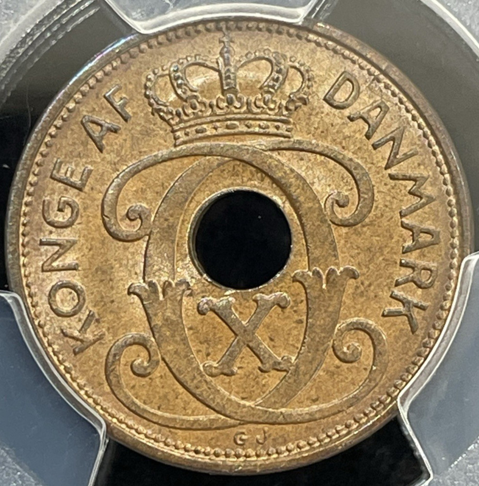 DENMARK 1938 2 ORE PCGS MS64BN NICE GEM COIN