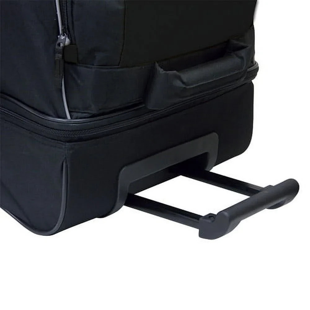 Large 36" Drop-Bottom Rolling Duffel with Telescopic Handle - Black