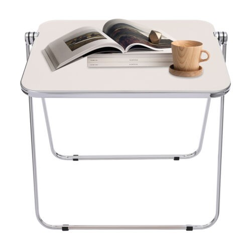 Foldable Acrylic Table, Space-Saving Small Desk Modern Design