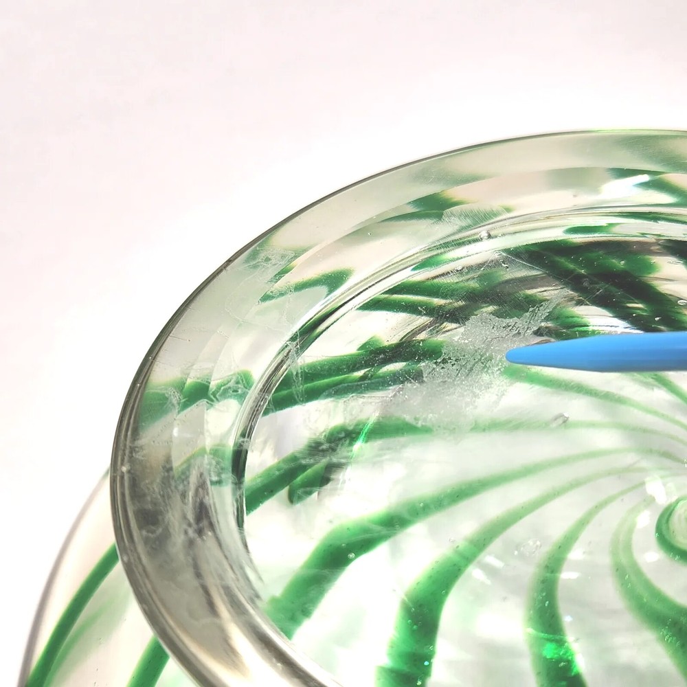 Green Peppermint Swirl on Clear Multipurpose Dish (READ)