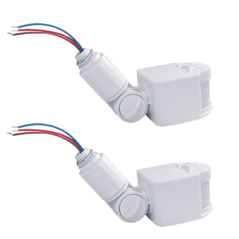 2pcs PIR Motion Sensor Switch For Ambient Light: 2LUX~2000LUX (Adjustable)