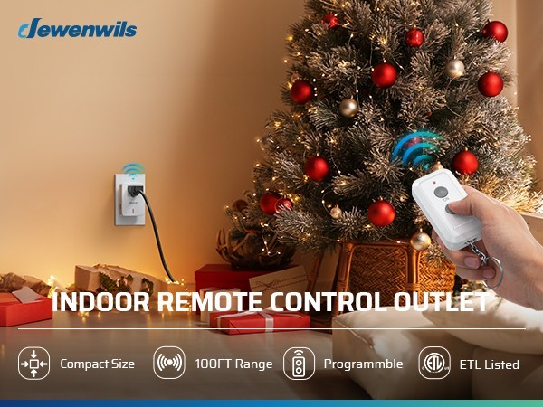 DEWENWILS Wireless Light Switch Kit Remote Control Outlet 100FT Range
