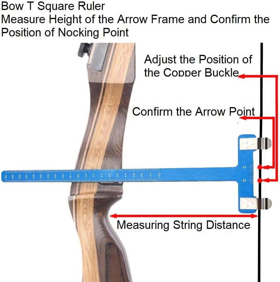 Archery Bow String Nocking Points Set with T Square Ruler Nocking Buckle Pliers