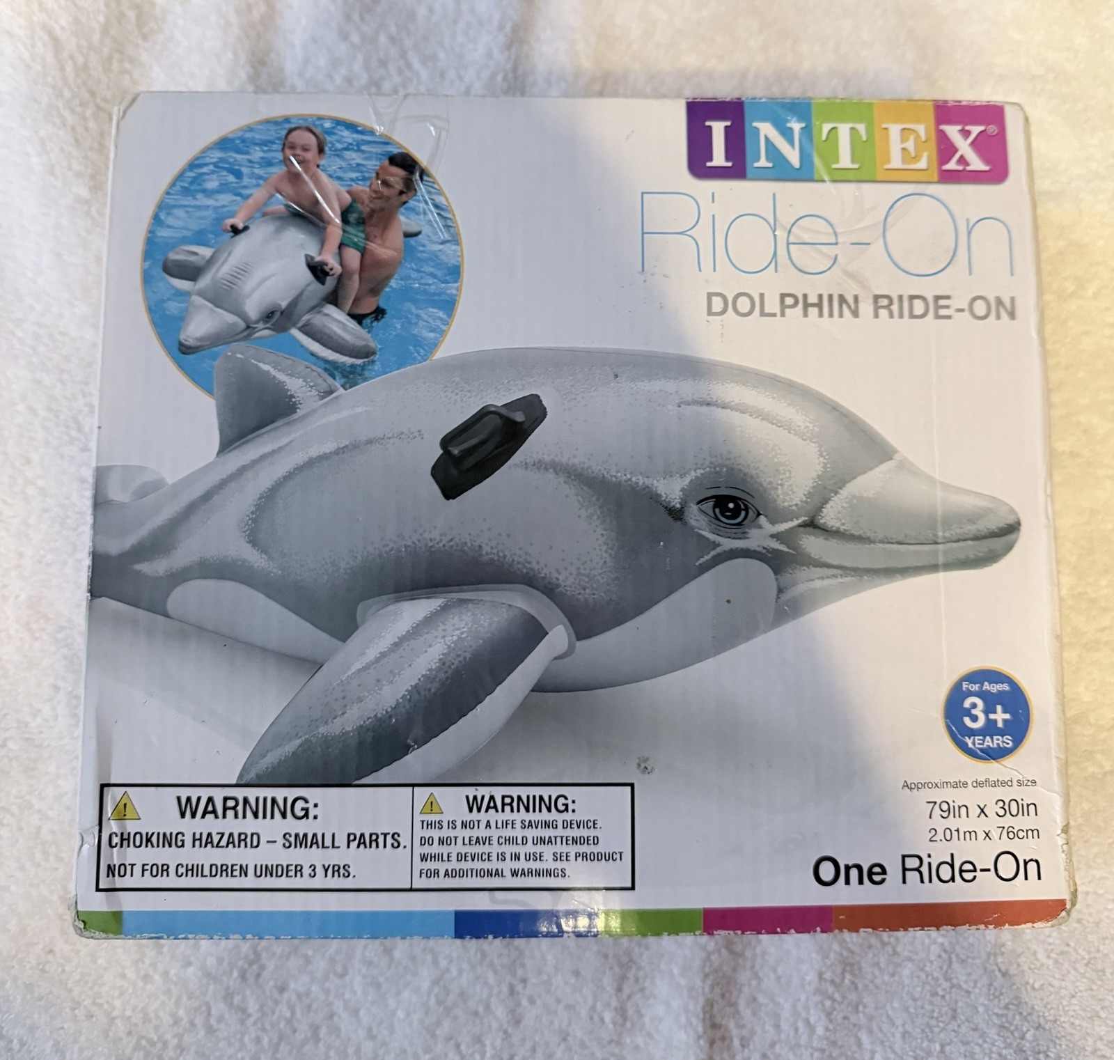 2016 Intex Large Dolphin Ride-On Inflatable Pool Float 79X30 #58539