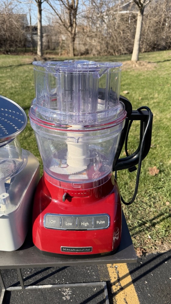 KitchenAid Red Food Processor w/ Accessories Discs Storage Case Tested