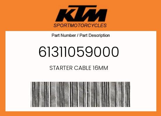 KTM Genuine Starter Cable 16Mm - 61311059000