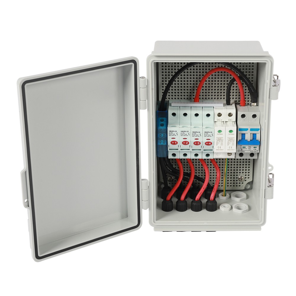 4String Solar PV Combiner Box 63A Circuit Breaker Solar Panel System Waterproof
