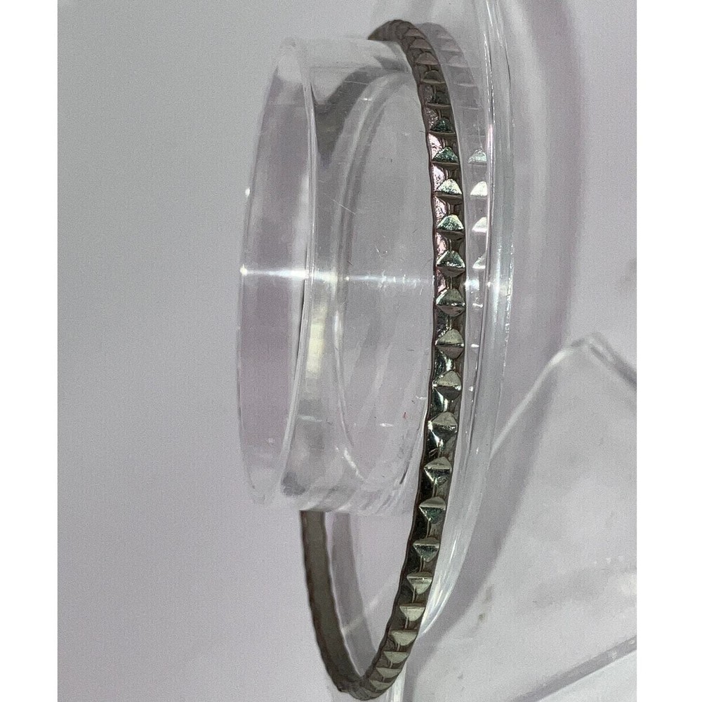Silver-Tone Stamped Beveled 2.75" Bangle Bracelet!
