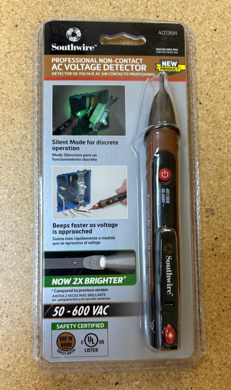 Southwire 40136N Advanced Non-Contact AC Voltage Detector 50-600v CAT IV 600V