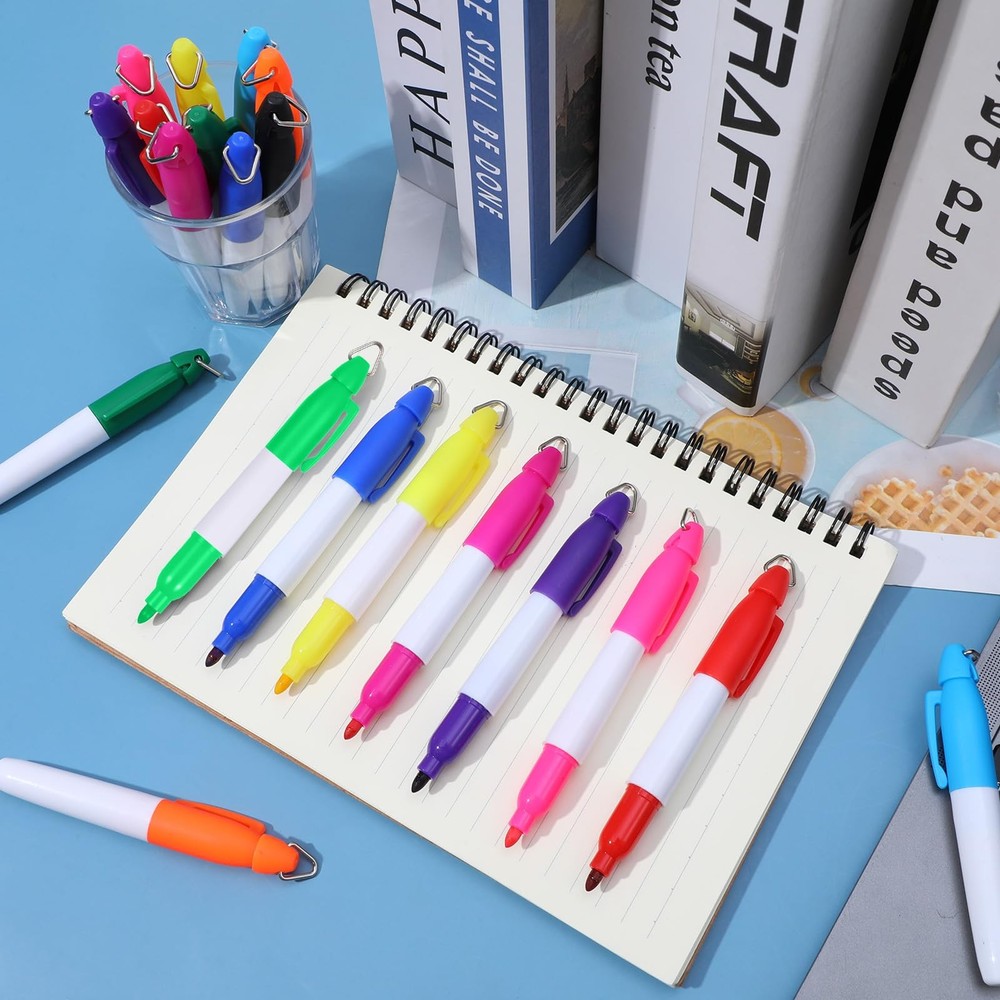 100 Pcs Mini Permanent Markers for Nurses Mini Markers with Golf Keychain Cli...