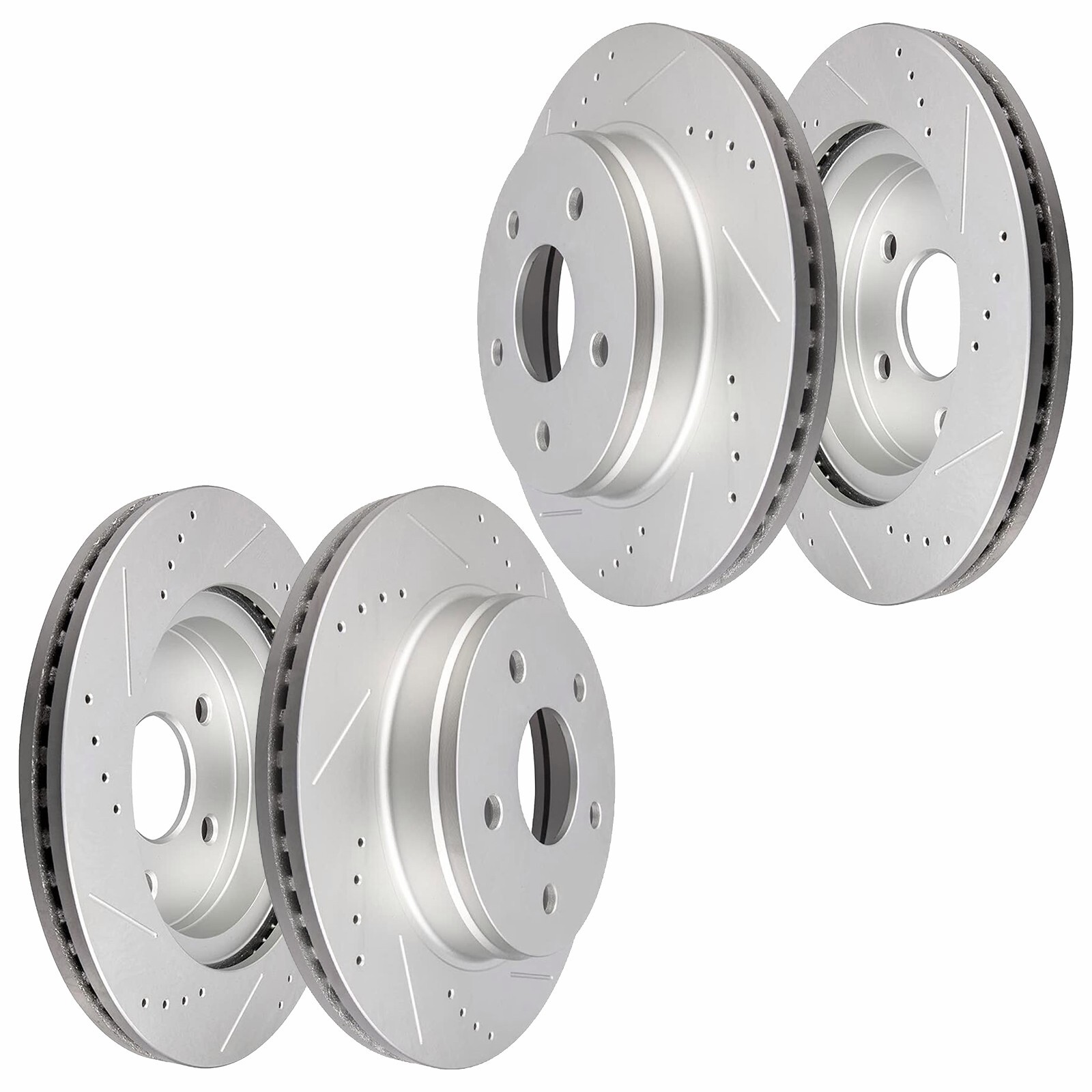Front & Rear Drilled Disc Brakes Rotors for Dodge Durango Ram 1500 Aspen