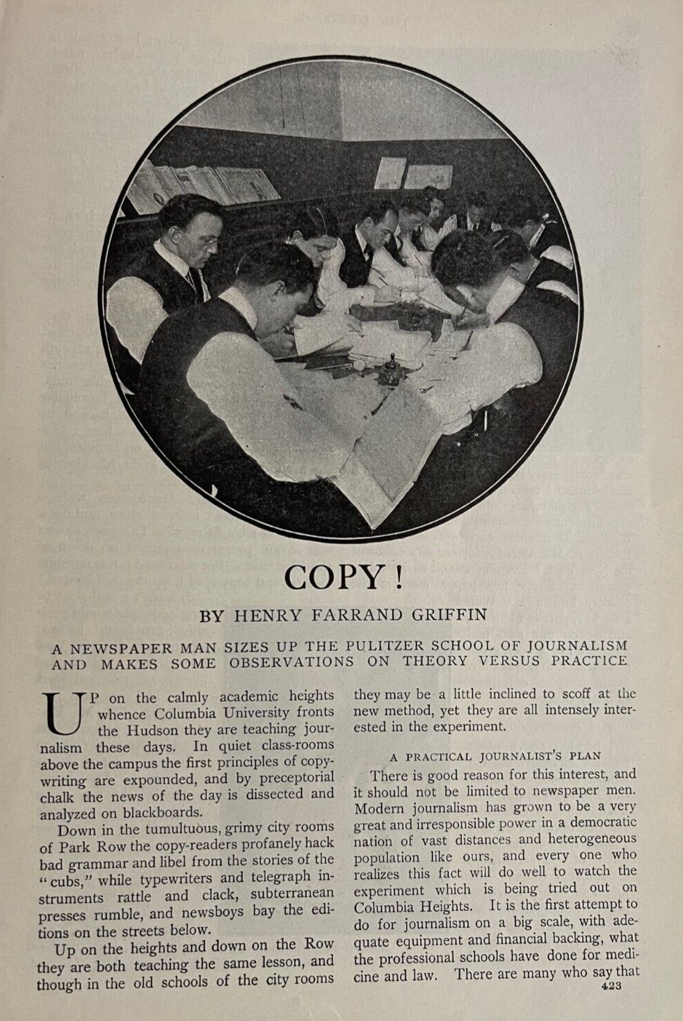 1913 Pulitzer School of Journalism