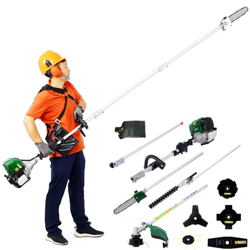 9 in 1 Multi-Functional Trimming Tool 4-Stroke with Pole Saw String Trimmer 38CC