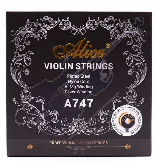 Alice A747 Professional Violin String Set, E-A-D-G + Extra E String - Full Size