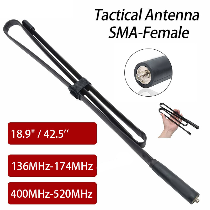 42.5'' SMA-Female Tactical Antenna VHF/UHF 18.9" For Baofeng UV-5R UV-82 Radio