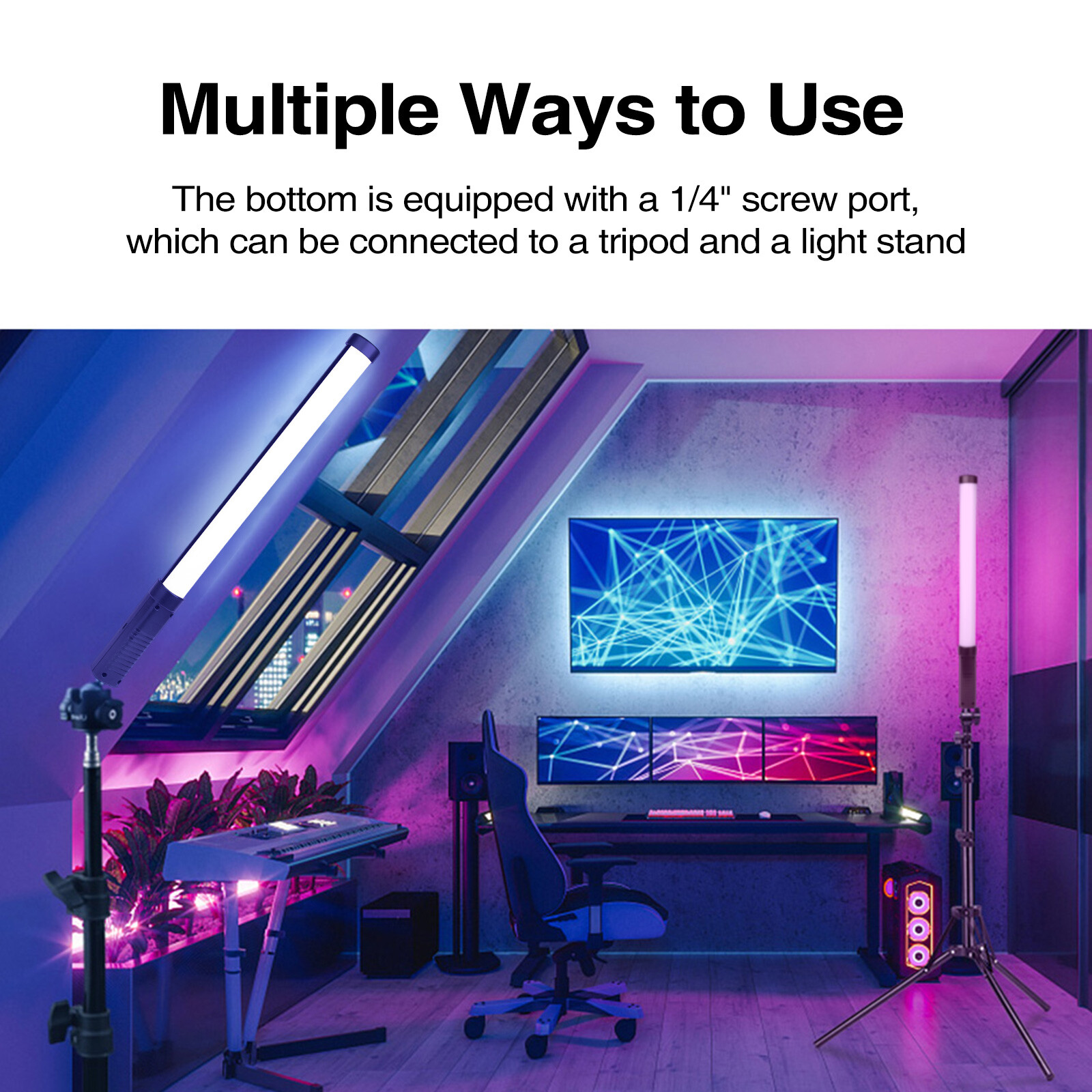 Handheld RGB LED Light Wand Colorful Photography Video Light Fill Light