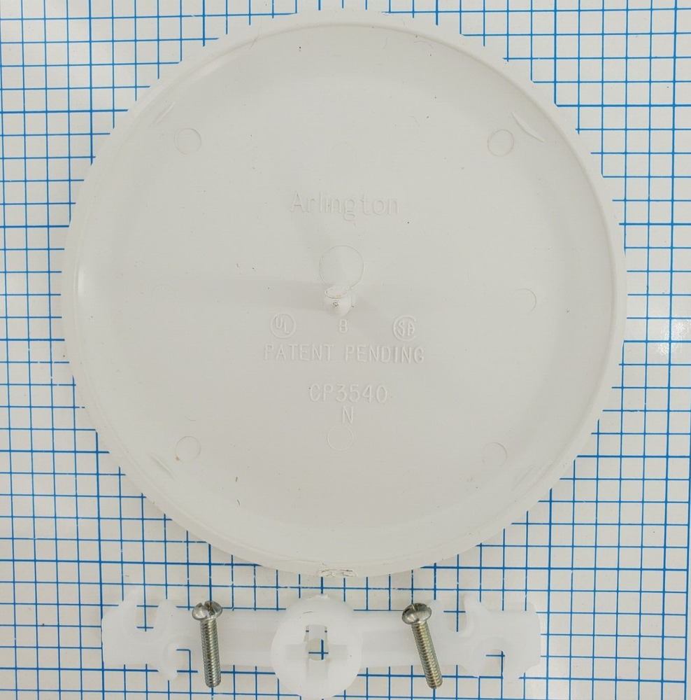 White Over-Size Ceiling Paintable Ceiling Box Covers Wallplate Arlington CP3540