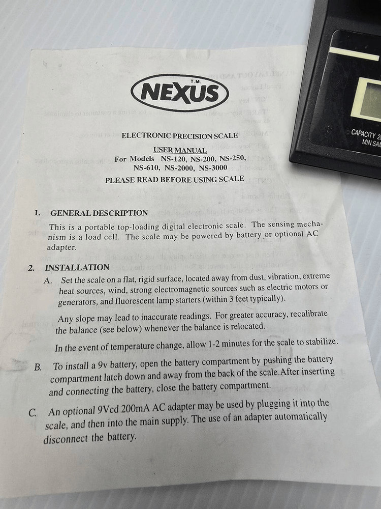 Nexus NS-2000 Electronic Precision Scale