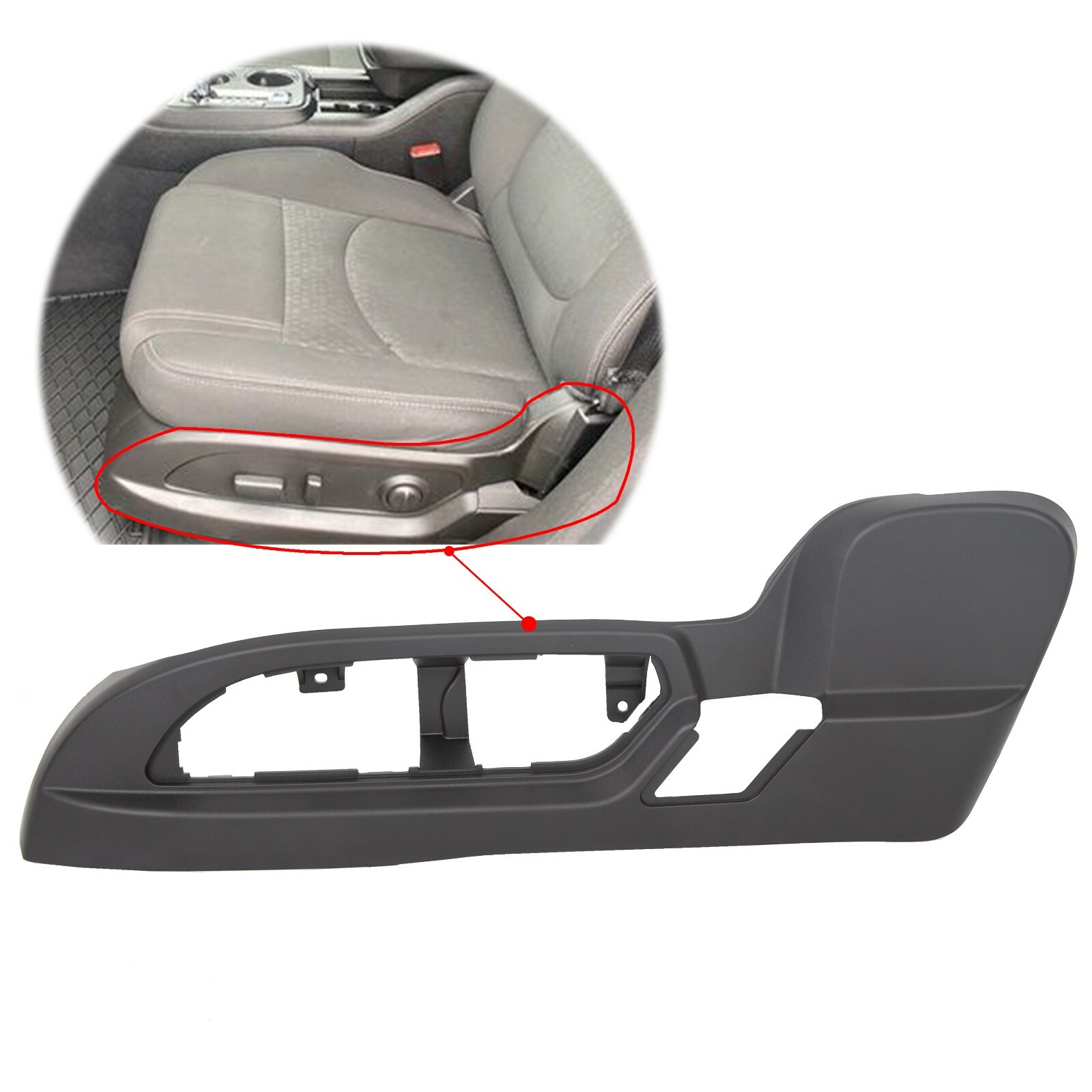 Driver Seat Track Cover Switch Bezel Trim For 2009-2017 Acadia Traverse Enclave