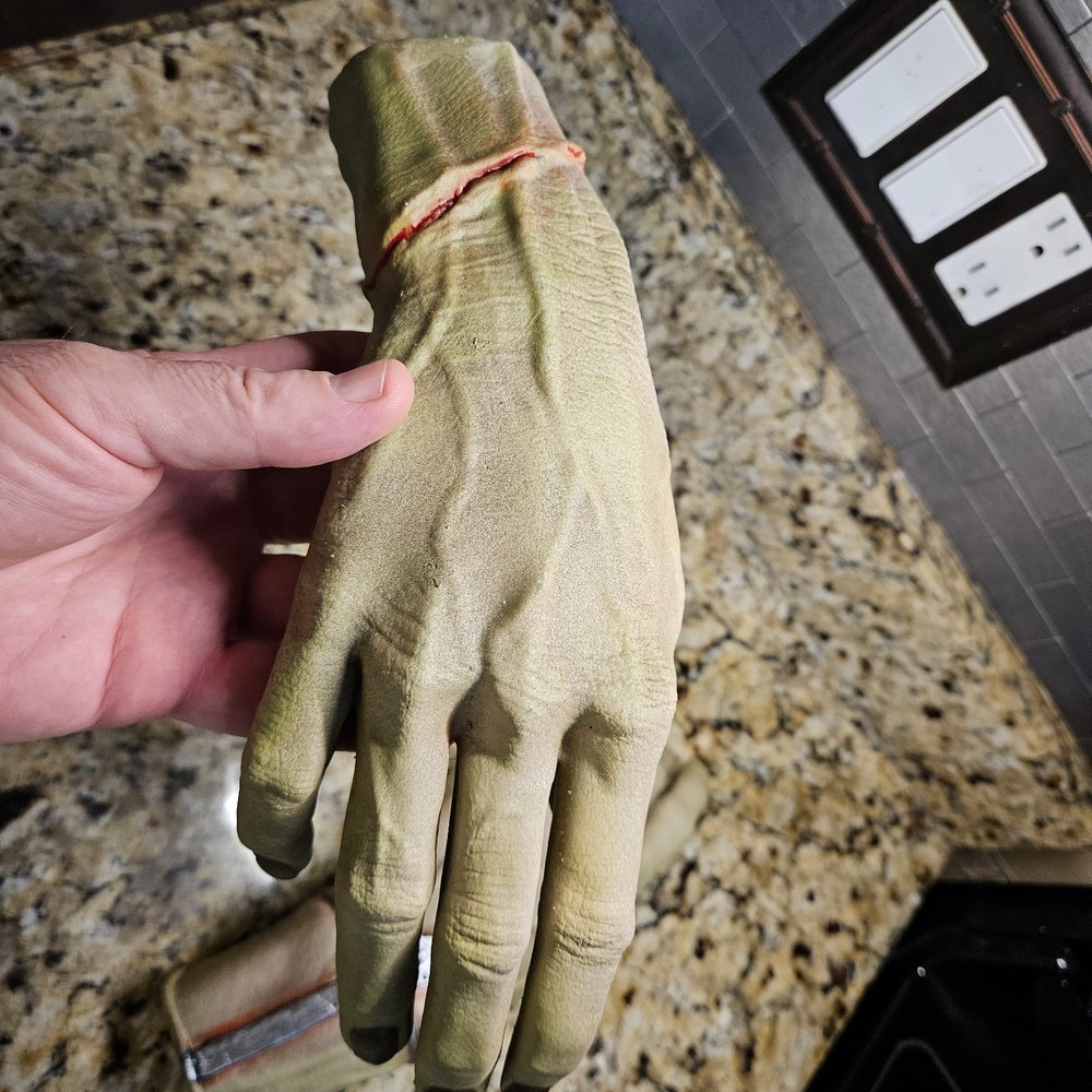 Pair Frankenstein Monster resin hands lifesized