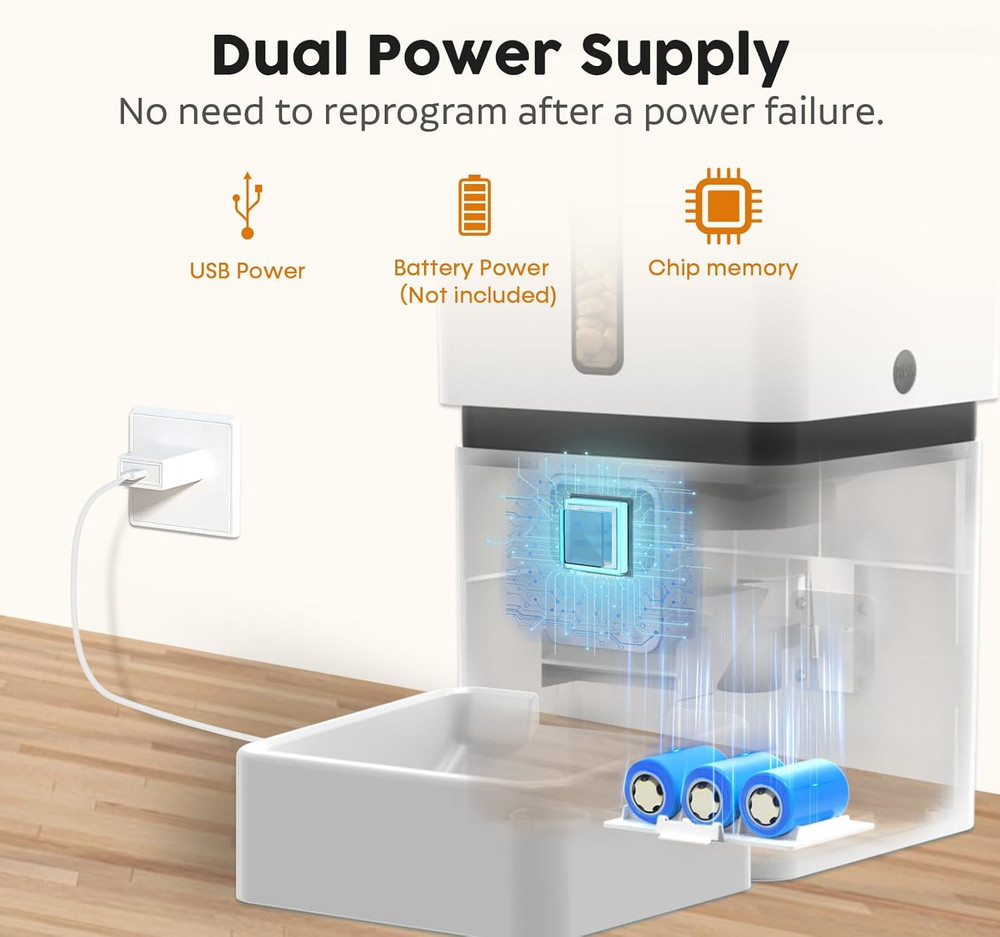 Smart Automatic Dog Feeder with Camera - 33 Cups, App Control, HD Video