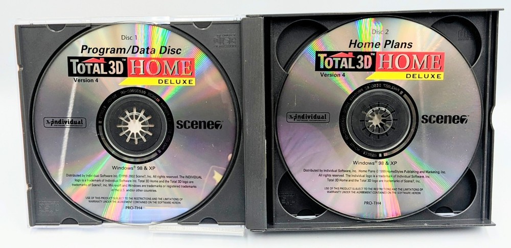Total 3D Home Deluxe 4.0 Suite Design - Software PC Windows 98/XP 3 Disc Set