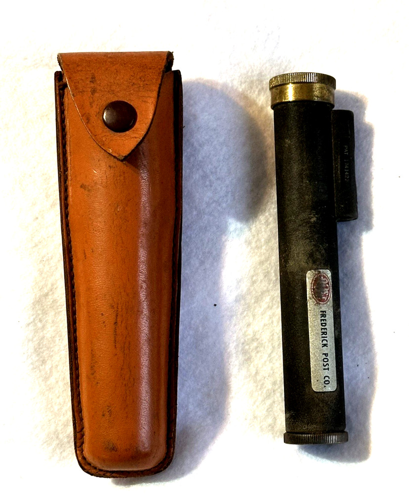 Frederick Post Handheld Bubble Level Survey Transit Scope Monoscope Leather Case