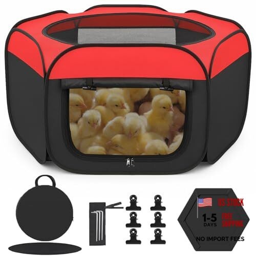 Chicken Brooder Box for Chicks, Pop Up Chick Starter Kit Brooder Pen with