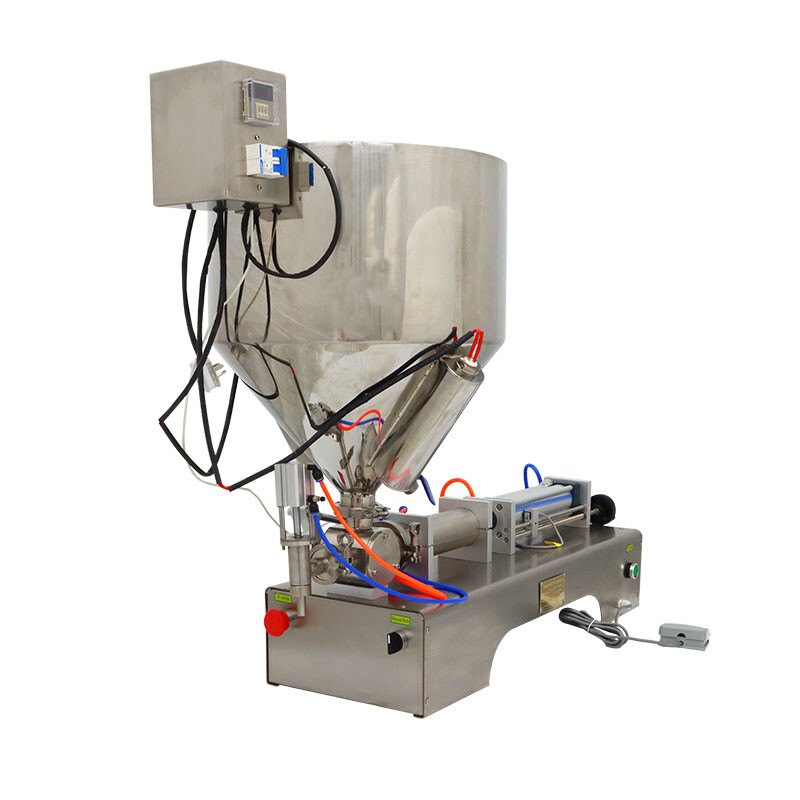 110V 50-500ml Pneumatic Paste Liquid Heating Filling Machine Single Nozzle