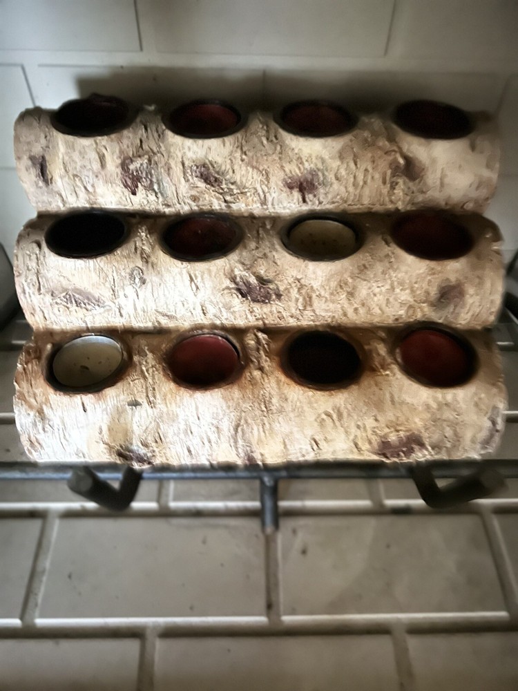 Fireplace Tea Lights Real Oak 3-Log Stack Accent Piece
