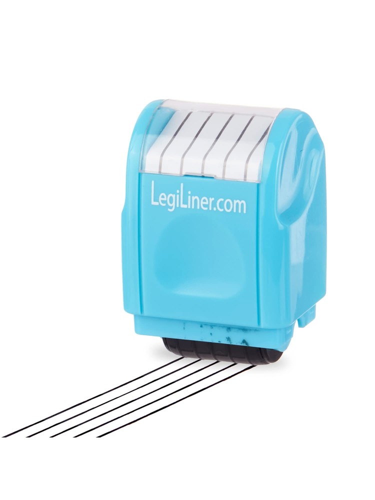 5-Line Music Staff Rolling Ink Pattern Teacher Stamp Refillable Lt. Blue