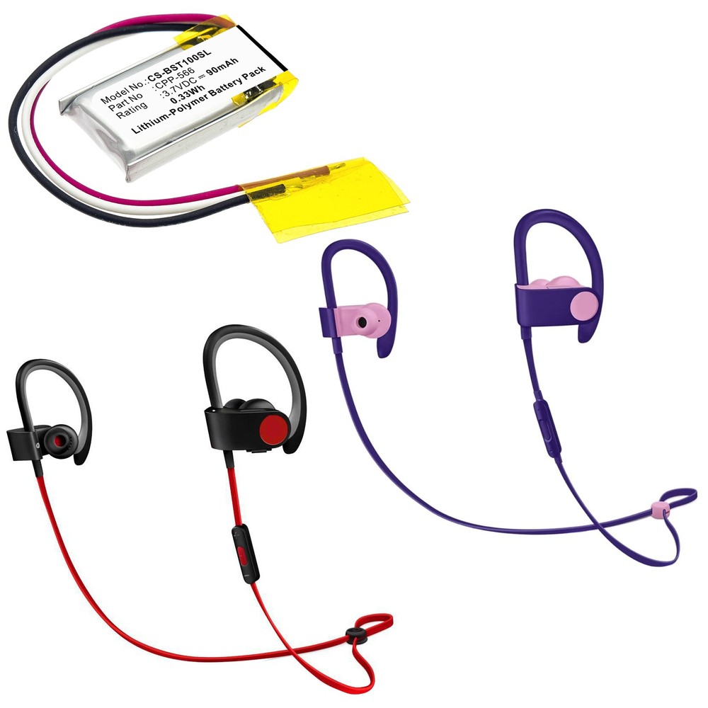 Wireless Headset Battery for Beats CPP-566 Powerbeats 2, Li-Polymer 90mAh NEW