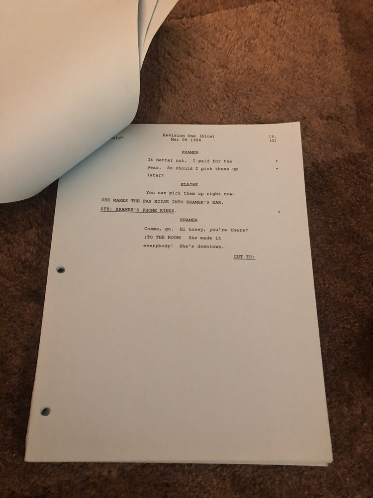 SEINFELD "THE MAID" ... Vintage Script