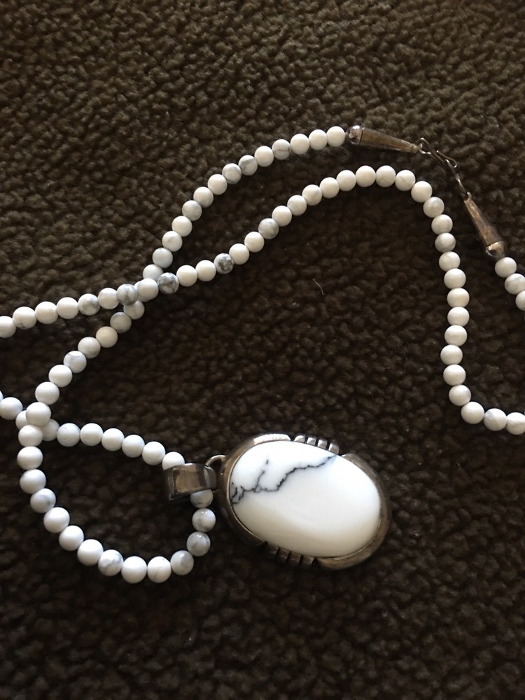 Native American White Turquoise Necklace